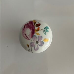 Allison Company White Porcelain Flower Motif Knobs